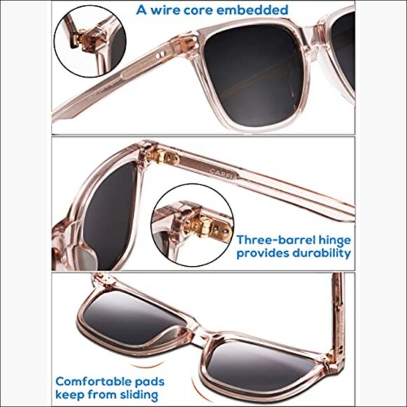 Acetate Polarized Sunglasses, UV400 Anti Glare, Small/Medium Size